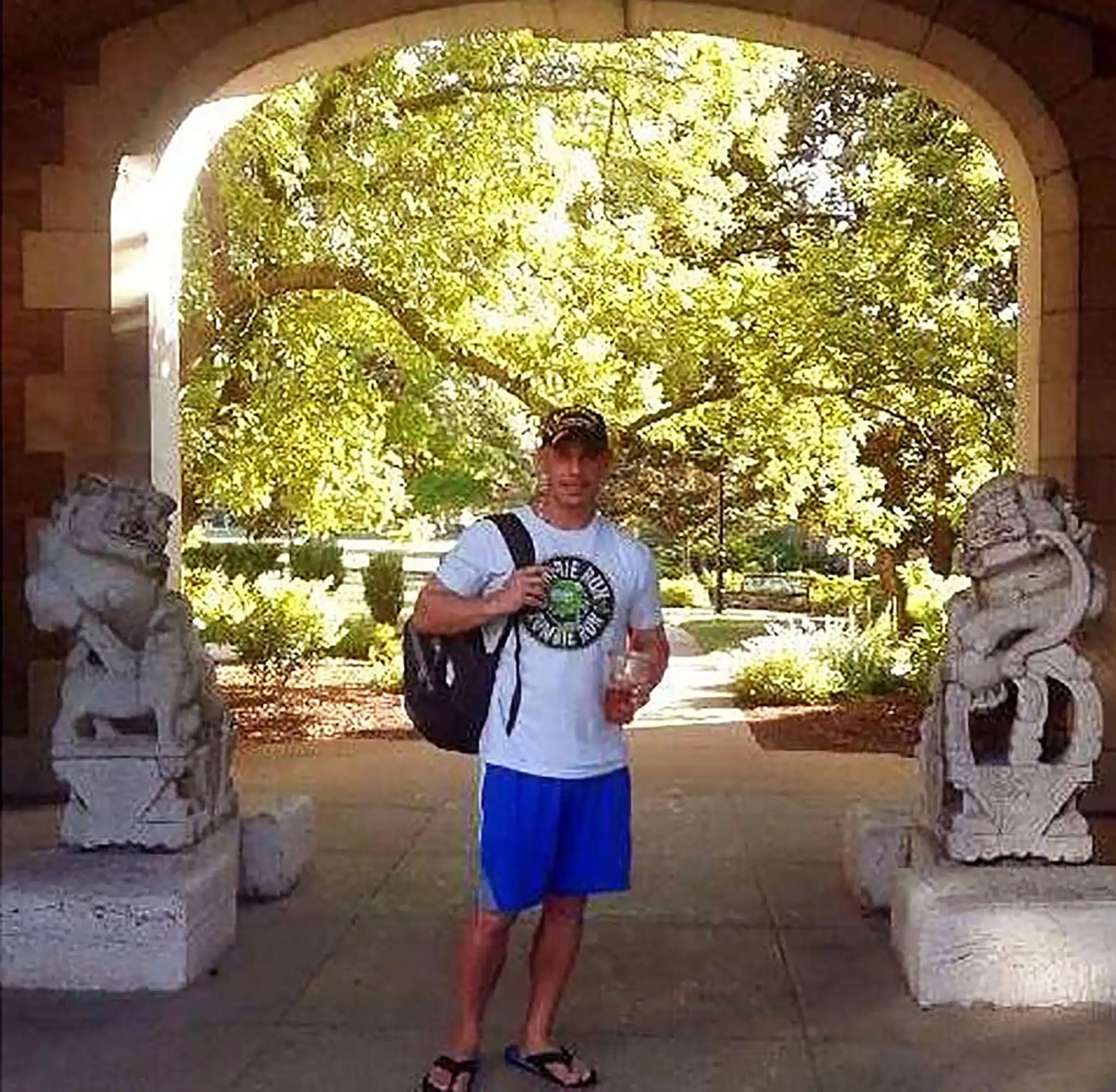 Veteran and author David Haave visits the writing department at the MU, Columbia, MO, USA.